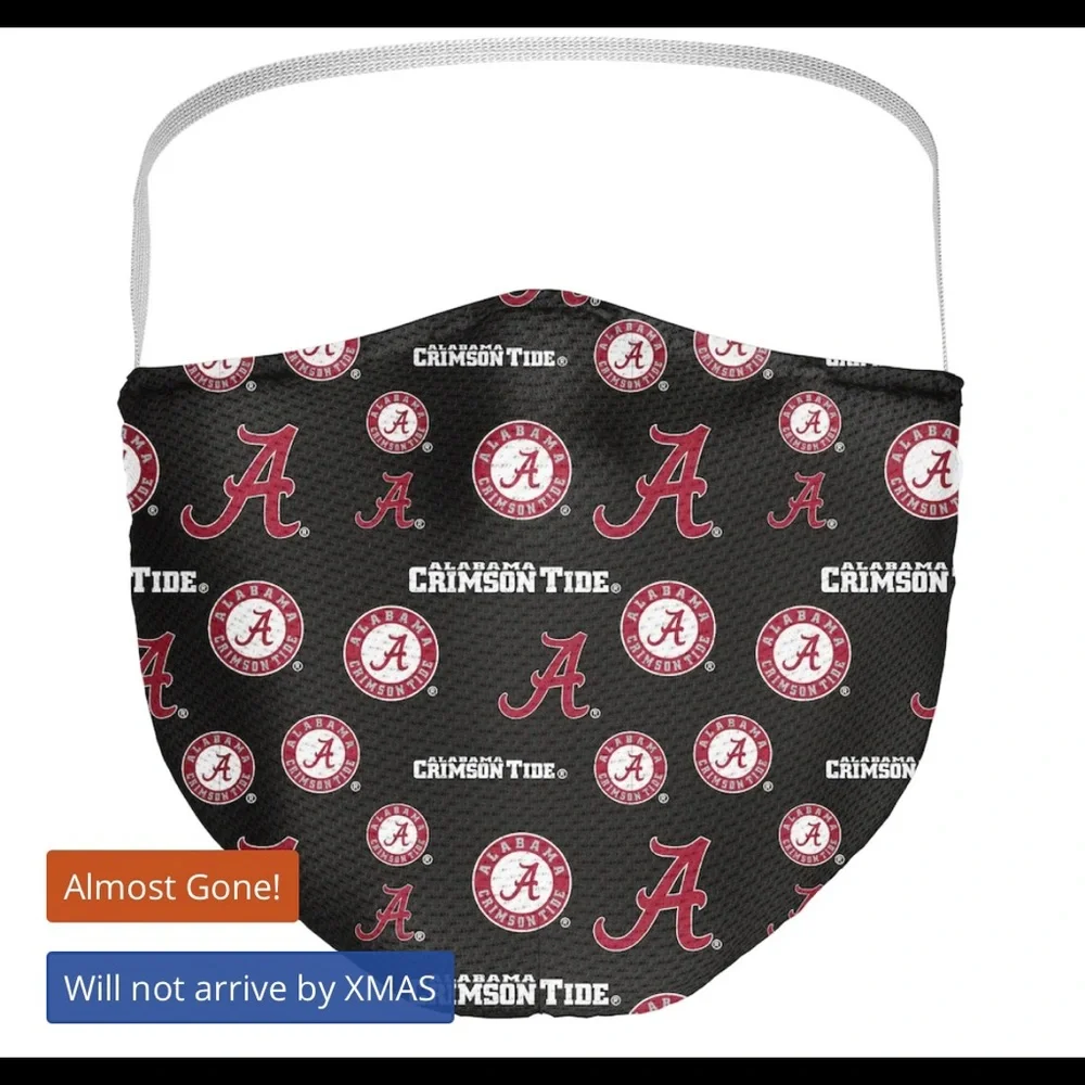 Alabama Crimson Tide Facemasks set of three brand new NCAA fanatics